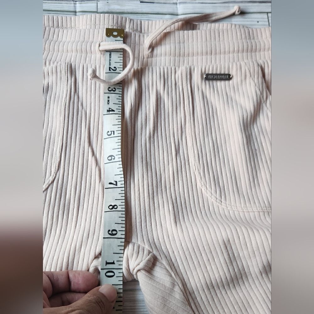 Physiq Apparel Ribbed Drawstring Pants in Cream Size Large - Picture 6 of 10